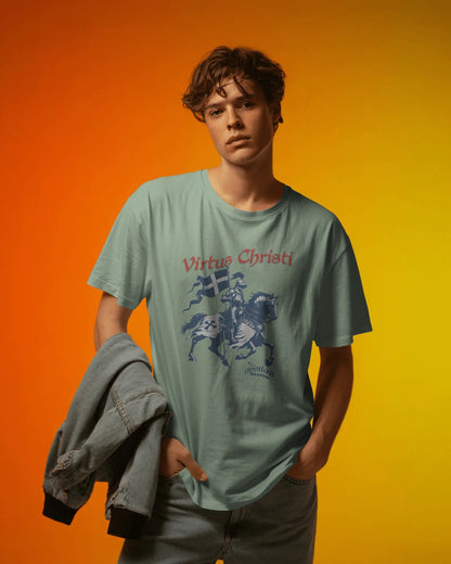 Virtus Christi T-Shirt - Christian Soldier Knight Tee - ChristVisions