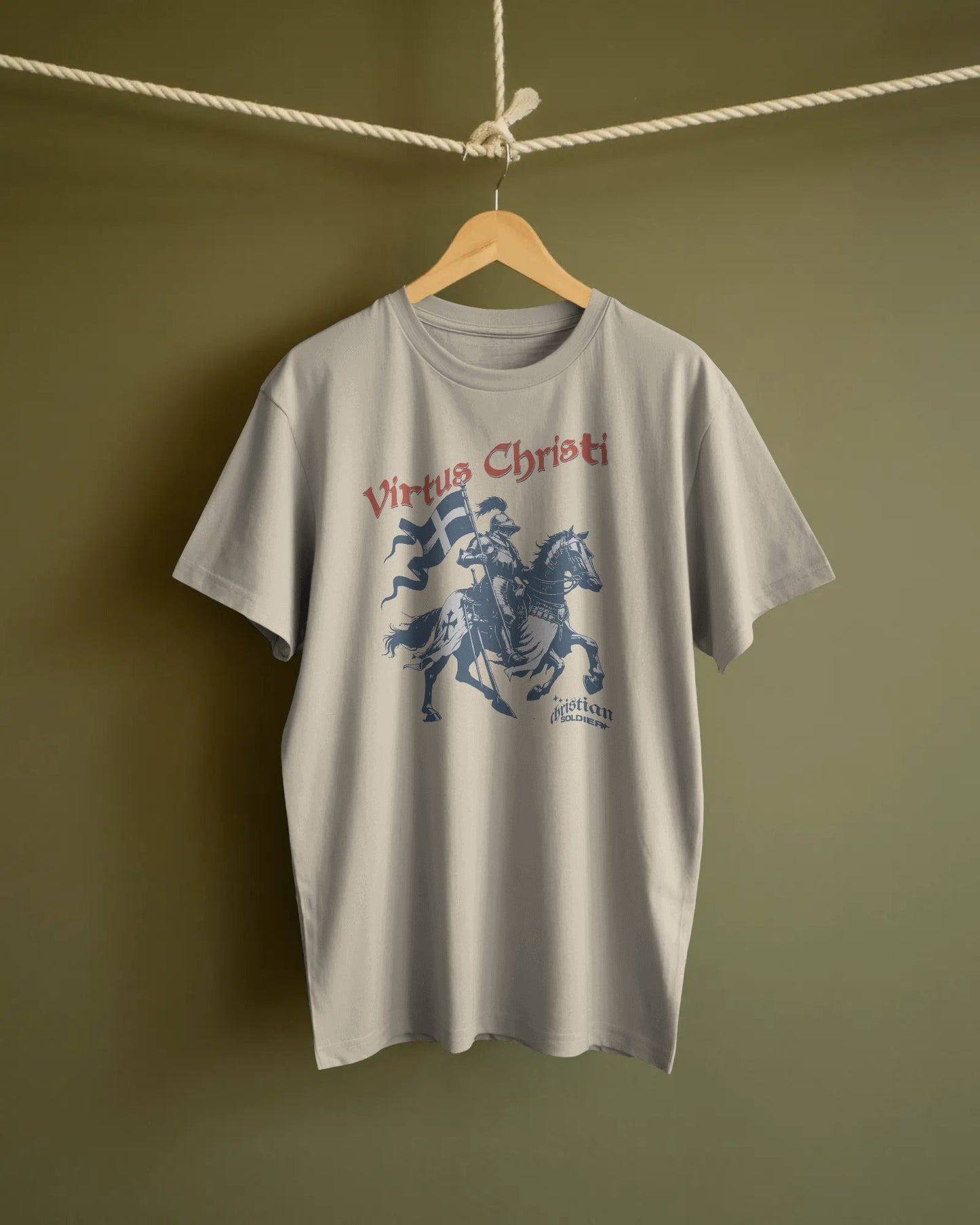 Virtus Christi T-Shirt - Christian Soldier Knight Tee - ChristVisions