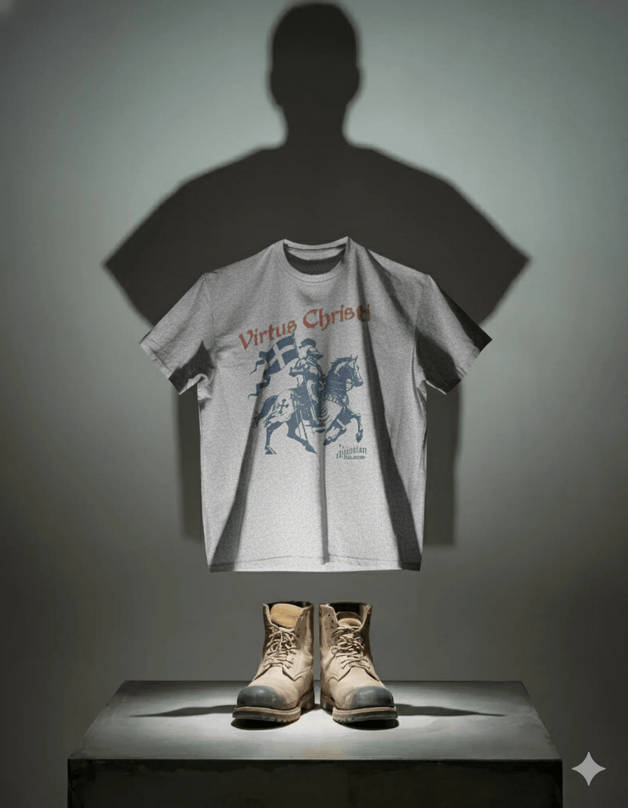 Virtus Christi T-Shirt - Christian Soldier Knight Tee - ChristVisions