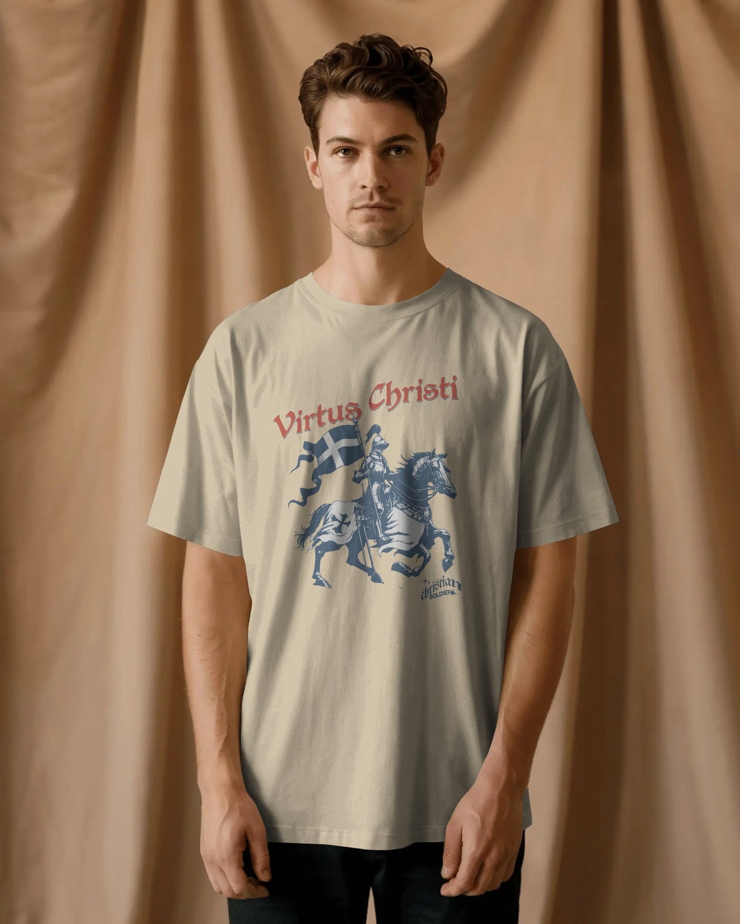 Virtus Christi T-Shirt - Christian Soldier Knight Tee - ChristVisions